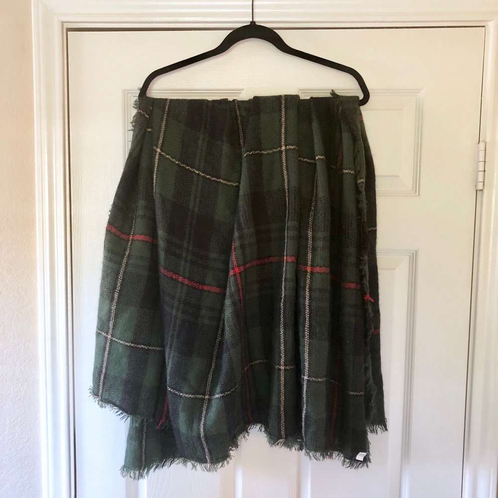 Green Plaid Blanket Scarf